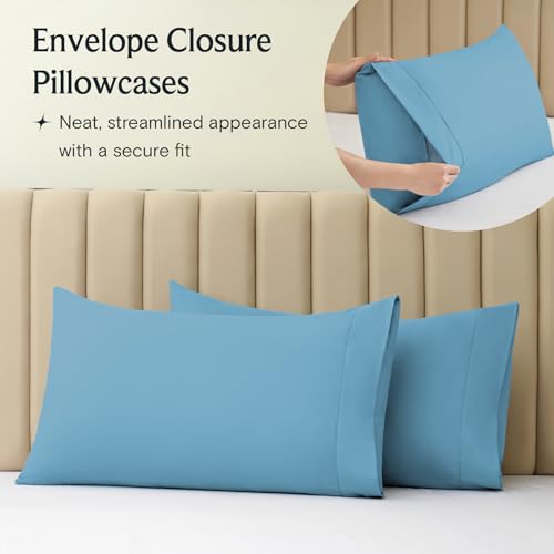 Zunatero 6PC Queen Sheet Set – Cooling Microfiber, Deep Pocket, Denim
