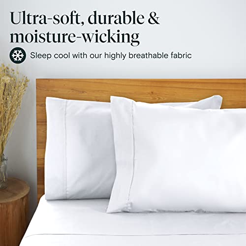 Zunatero 6PC Queen Sheet Set – Cooling Microfiber, Deep Pocket, Snow White