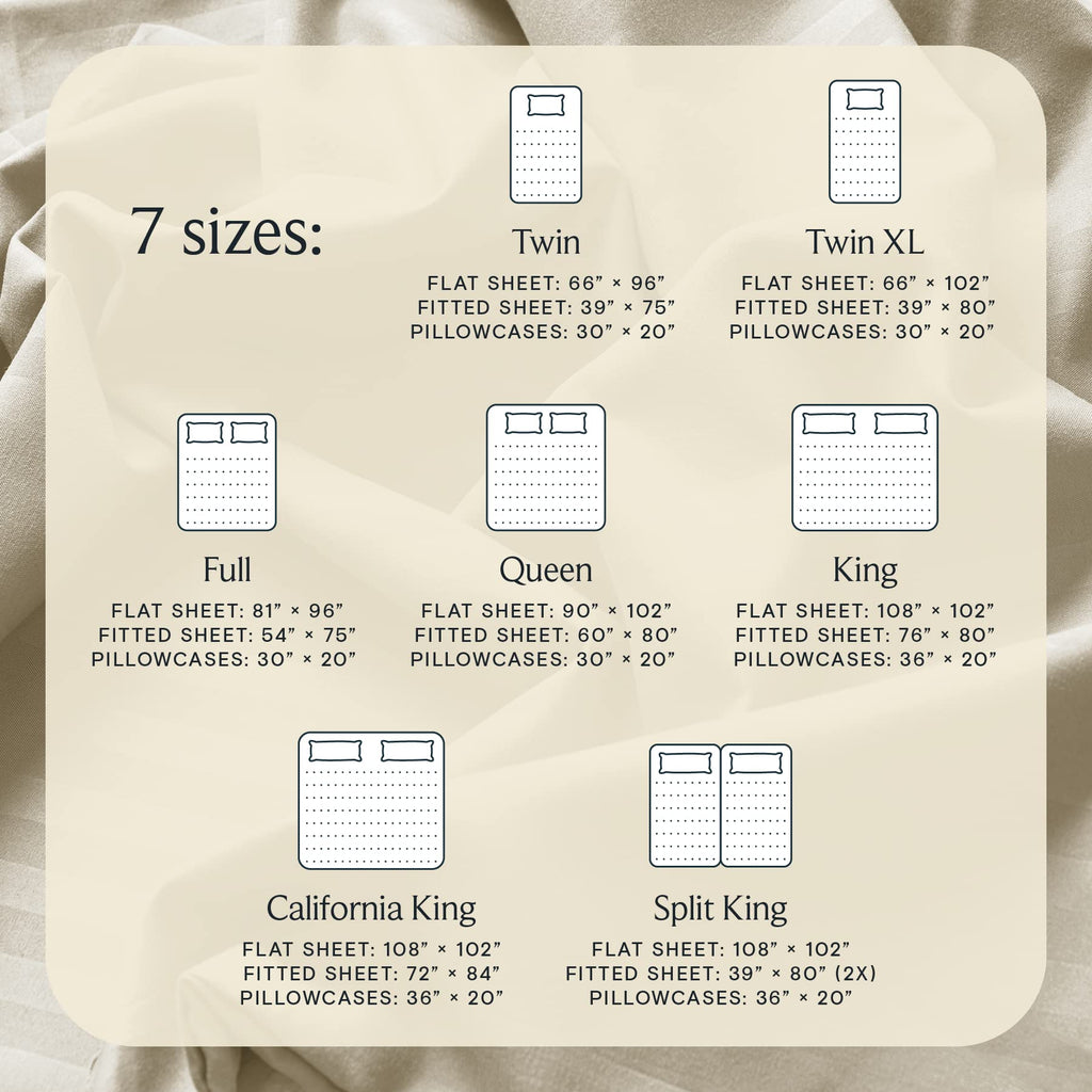 Zunatero 6PC Queen Striped Sheet Set – 18" Deep Pocket Microfiber, Cream